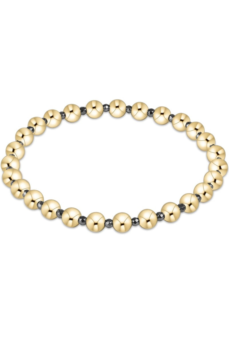 Silver Faceted Hematite  Grateful Pattern 5mm Bead  Bracelet