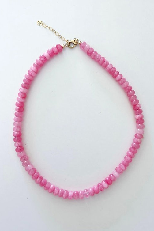 Liv James - Coastal Pink Jade Necklace