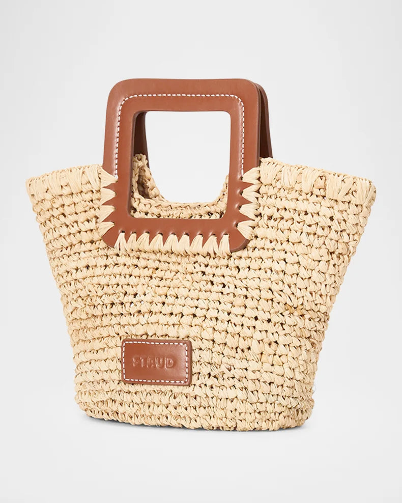 Shirley Raffia Mini Bucket Bag